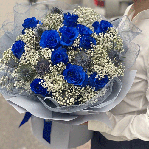 bo hoa mau xanh hb149